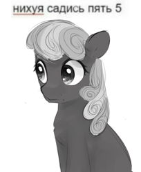 Size: 1162x1426 | Tagged: safe, artist:some_ponu, cheerilee, earth pony, pony, g4, cyrillic, grayscale, meme, monochrome, ponified meme, russian, solo, translated in the comments