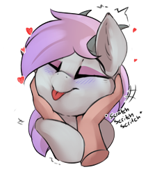 Size: 2226x2457 | Tagged: safe, alternate character, alternate version, artist:beardie, part of a set, oc, oc:adelind, dracony, dragon, human, hybrid, beardies scritching ponies, high res, simple background, tongue out, transparent background