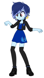 Size: 1128x1978 | Tagged: safe, artist:skyfallfrost, oc, oc only, oc:sky chaser (skyfallfrost), equestria girls, boots, clothes, dress, jacket, shoes, simple background, solo, transparent background, zettai ryouiki