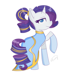 Size: 1560x1720 | Tagged: safe, artist:sunnyroop23, rarity, pony, unicorn, g4, clothes, dress, female, mare, simple background, solo, white background