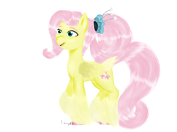 Size: 1832x1370 | Tagged: safe, artist:soft_angel, fluttershy, pegasus, pony, g4, g5, the last problem, female, g4 to g5, simple background, solo, white background