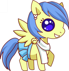 Size: 4500x4655 | Tagged: safe, artist:jemini, oc, oc only, oc:starlight dazzle bright, pegasus, pony, .svg available, absurd resolution, chibi, cute, grin, pegasus oc, pony vs pony, raised hoof, smiling, solo, vector