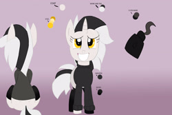 Size: 3600x2400 | Tagged: safe, artist:bestponies, oc, oc only, oc:diamond horseshoe, pony, unicorn, clothes, female, front view, high res, mare, rear view, reference sheet, simple background, smiling, socks, sweater