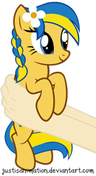 Size: 1812x3308 | Tagged: safe, artist:justisanimation, oc, oc only, oc:ukraine, pony, nation ponies, offscreen character, ponified, ukraine