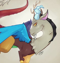 Size: 1948x2048 | Tagged: safe, artist:haichiroo, discord, draconequus, g4, cheek fluff, male, profile, solo