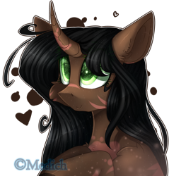 Size: 2396x2502 | Tagged: safe, artist:mediasmile666, oc, oc only, pony, unicorn, bust, coat markings, curved horn, female, high res, horn, mare, simple background, solo, transparent background