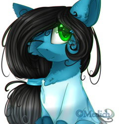 Size: 2449x2449 | Tagged: safe, artist:mediasmile666, oc, oc only, earth pony, pony, bust, female, hairband, high res, mare, one eye closed, simple background, sitting, solo, transparent background