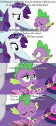 Size: 1920x4320 | Tagged: safe, edit, edited screencap, screencap, rarity, spike, twilight sparkle, pony, unicorn, g4, my little pony best gift ever, caption, comic, female, image macro, male, mare, offscreen character, screencap comic, ship:sparity, shipping, singing, song reference, straight, text