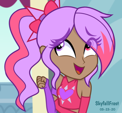 Size: 1558x1448 | Tagged: safe, artist:skyfallfrost, oc, oc only, equestria girls, g4, bare shoulders, clothes, shirt, sleeveless, solo
