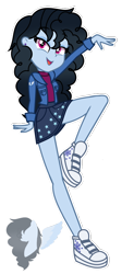 Size: 1096x2222 | Tagged: safe, artist:skyfallfrost, oc, oc only, oc:skyfall frost, equestria girls, clothes, converse, jacket, shoes, simple background, skirt, solo, transparent background