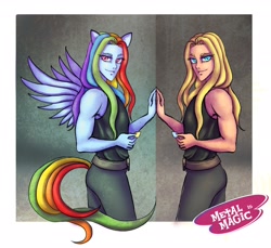 Size: 2420x2213 | Tagged: source needed, safe, anonymous artist, rainbow dash, pegasus, anthro, g4, crossover, high res, metal, metalocalypse, skwisgaar skwigelf, solo