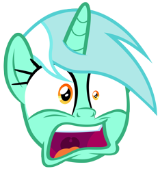 Size: 7300x7800 | Tagged: safe, alternate version, artist:tardifice, lyra heartstrings, pony, unicorn, g4, absurd resolution, faic, head only, open mouth, simple background, solo, transparent background, uvula, vector, wide eyes