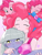 Size: 1668x2224 | Tagged: safe, artist:batipin, limestone pie, pinkie pie, earth pony, human, pony, equestria girls, g4, blushing, breasts, busty pinkie pie, eating, equestria girls-ified, eyes closed, female, geode of sugar bombs, human ponidox, limestone pie is not amused, magical geodes, nom, self ponidox, siblings, sisters, triality