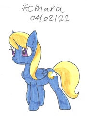 Size: 832x1148 | Tagged: safe, artist:cmara, cloud kicker, pegasus, pony, g4, female, mare, simple background, solo, traditional art, white background