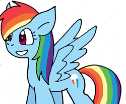 Size: 804x658 | Tagged: safe, artist:cmara, rainbow dash, pegasus, pony, g4, female, grin, mare, simple background, smiling, solo, white background