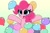 Size: 4096x2710 | Tagged: safe, artist:kittyrosie, pinkie pie, earth pony, pony, g4, balloon, blushing, cute, diapinkes, digital art, doodle, female, happy, high res, mare, open mouth, party balloon, smiling, solo, that pony sure does love balloons