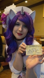 Size: 707x1242 | Tagged: safe, rarity, human, g4, clothes, cosplay, costume, everfree northwest, everfree northwest 2016, irl, irl human, photo, ticket