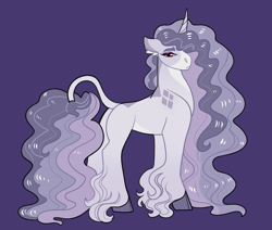 Size: 2600x2200 | Tagged: safe, artist:loryska, oc, oc only, pony, unicorn, female, high res, mare, offspring, parent:king sombra, parent:rarity, parents:sombrarity, solo, unshorn fetlocks