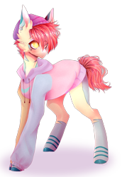 Size: 1264x1768 | Tagged: safe, artist:keltonia, oc, oc only, earth pony, pony, clothes, hoodie, simple background, solo, transparent background