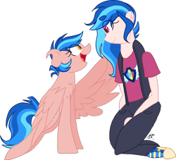 Size: 1670x1517 | Tagged: safe, artist:gallantserver, oc, oc:sonic sentry, human, pegasus, pony, equestria girls, g4, female, human ponidox, mare, self ponidox, simple background, transparent background