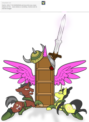 Size: 1000x1362 | Tagged: safe, artist:wiggles, oc, oc:shai ni, oc:techno wizard, pony, unicorn, shelf, sword, weapon