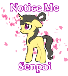 Size: 390x433 | Tagged: safe, artist:ruedle, oc, oc only, oc:shai ni, pony, unicorn, female, filly, notice me senpai, solo