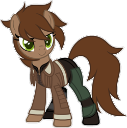 Size: 1391x1395 | Tagged: safe, artist:pegasski, oc, oc only, oc:cali ajax, earth pony, pony, g4, clothes, female, jacket, mare, simple background, solo, transparent background