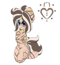 Size: 1280x1384 | Tagged: safe, artist:k-kopp, oc, oc only, oc:kamba zahra, zebra, semi-anthro, armlet, chest fluff, clothes, cutie mark, ear fluff, ear piercing, earring, female, jewelry, kneesocks, looking at you, necklace, no source available, piercing, reference sheet, ring, smiling, smiling at you, socks, solo, stripes, tail, tail ring