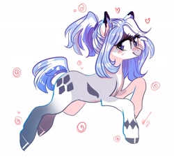 Size: 2028x1885 | Tagged: safe, artist:opalacorn, oc, oc only, earth pony, pony, blushing, heart, looking at you, smiling, solo