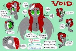 Size: 2048x1366 | Tagged: safe, artist:opalacorn, oc, oc only, oc:void, pegasus, pony, blushing, breath, derp, ear piercing, earring, jewelry, looking at you, nose piercing, nose ring, piercing, reference sheet, smiling, solo, spread wings, unamused, wings