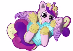 Size: 4093x2894 | Tagged: safe, artist:playful wings, princess cadance, alicorn, pony, g4, crystal heart, cute, female, filly, nibbling, solo