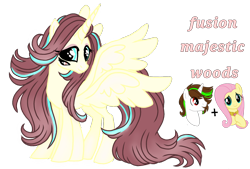 Size: 1596x1080 | Tagged: safe, artist:jvartes6112, fluttershy, oc, oc:jv6112, alicorn, pony, g4, alicorn oc, bust, female, four eyes, fusion, horn, looking back, male, mare, simple background, smiling, stallion, transparent background, wings