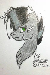 Size: 1176x1764 | Tagged: safe, artist:mudmee-thai, oc, oc only, earth pony, pony, chest fluff, ear fluff, earth pony oc, signature, smiling, solo, traditional art