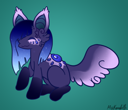 Size: 1750x1500 | Tagged: safe, artist:misskanabelle, oc, oc only, oc:luna, cat, cat pony, original species, pony, ear fluff, gradient background, signature, solo