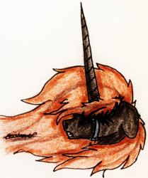 Size: 1918x2298 | Tagged: safe, artist:beamybutt, oc, oc only, pony, unicorn, bust, crying, female, horn, mare, signature, solo, traditional art, unicorn oc
