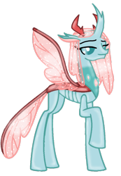 Size: 686x992 | Tagged: safe, artist:agdapl, artist:elementbases, ocellus, changedling, changeling, changeling queen, g4, base used, changedling queen, curved horn, female, horn, older, older ocellus, queen ocellus, raised hoof, simple background, solo, transparent background, wings