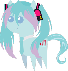 Size: 1278x1337 | Tagged: safe, artist:sketchmcreations, kotobukiya, earth pony, pony, anime, female, hatsune miku, inkscape, kotobukiya hatsune miku pony, mare, necktie, pointy ponies, ponified, simple background, solo, transparent background, vector, vocaloid
