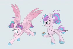 Size: 2500x1685 | Tagged: safe, artist:frozenspots, princess flurry heart, alicorn, pony, g4, female, flying, high res, mare, older, older flurry heart, simple background, smiling, solo, spread wings, wings