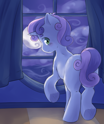 Size: 4055x4836 | Tagged: safe, artist:aquoquoo, sweetie belle, pony, unicorn, g4, absurd resolution, butt, colt, female to male, male, night, plot, rule 63, silver bell, solo