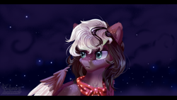Size: 2420x1365 | Tagged: safe, artist:teaflower300, oc, oc only, pegasus, pony, frown, solo