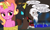 Size: 4258x2552 | Tagged: safe, artist:badumsquish, derpibooru exclusive, luster dawn, oc, oc:caustic gold, oc:zann, changeling, earth pony, pony, unicorn, g4, the last problem, alchemist, alchemy, angry, antagonist, bag, beard, bondage, bound, bushy eyebrows, candle, changeling oc, cloak, clothes, dialogue, die hard, die hard with a vengeance, earth pony oc, facial hair, fangs, female, flask, glare, glowing, gold, high res, hooded cloak, implied cozy glow, laboratory, magic suppression, male, mare, messy mane, old pony, petrification, quill pen, revenge, rope, saddle bag, scroll, show accurate, stallion, tied up, unsexy bondage