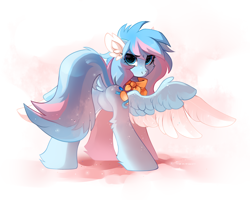 Size: 2500x2000 | Tagged: safe, artist:zlatavector, oc, oc only, oc:perina, pegasus, pony, butt, ear fluff, featureless crotch, female, high res, looking at you, looking back, looking back at you, mare, neckerchief, plot, rear view, solo, spread legs, spread wings, spreading, trade, two toned wings, wings