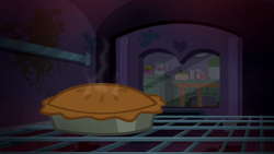 Size: 1280x720 | Tagged: safe, screencap, g4, on your marks, season 6, background, food, kitchen, liminal space, no pony, oven, pie, scenic ponyville