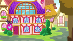 Size: 1280x720 | Tagged: safe, screencap, g4, on your marks, background, bush, no pony, ponyville, scenic ponyville