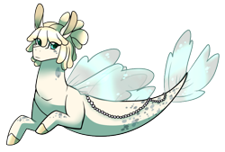 Size: 806x544 | Tagged: safe, artist:eternity9, oc, oc only, seapony (g4), blue eyes, crossover, dorsal fin, fin wings, fins, fish tail, flowing tail, jewelry, necklace, pearl necklace, simple background, solo, spread wings, tail, transparent background, wings