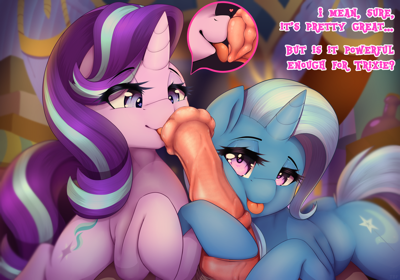 2625941 - explicit, artist:thebatfang, starlight glimmer, trixie, pony, un...