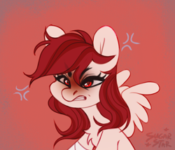 Size: 2328x1996 | Tagged: safe, artist:sugarstar, oc, oc only, pegasus, pony, angry, icon, sketch, solo