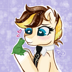 Size: 1377x1377 | Tagged: safe, artist:waretmilout, oc, earth pony, frog, pegasus, pony, cute