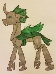 Size: 1572x2048 | Tagged: safe, artist:agdapl, changedling, changeling, changelingified, crossover, green changeling, male, signature, solo, species swap, team fortress 2, traditional art