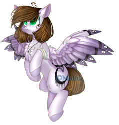 Size: 2132x2236 | Tagged: safe, artist:mediasmile666, oc, oc only, pegasus, pony, bandage, colored wings, female, high res, jewelry, mare, pendant, simple background, solo, spread wings, transparent background, wings